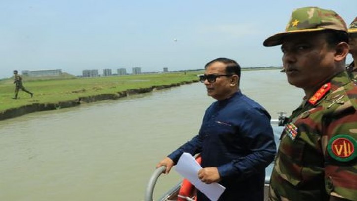 শেখ হাসিনা সেনানিবাস এলাকা রক্ষা প্রকল্প পরিদর্শনে প্রতিমন্ত্রী জাহিদ ফারুক