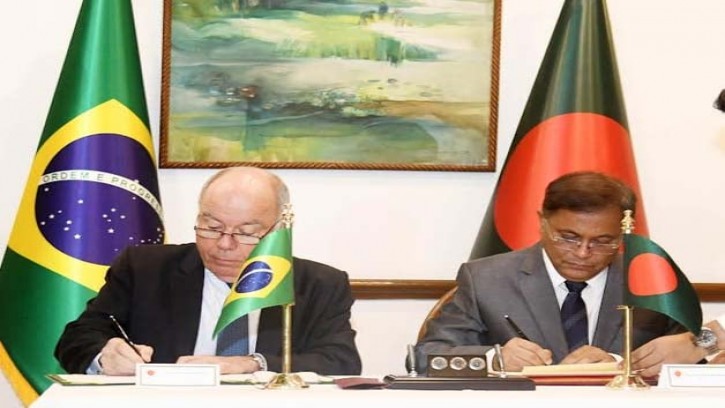 ঢাকা-ব্রাজিল সামগ্রিক সহযোগিতা চুক্তি স্বাক্ষর