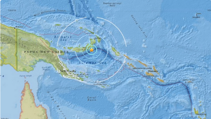 পাপুয়া নিউগিনিতে শক্তিশালী ভূমিকম্প