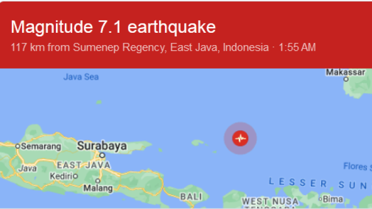 ইন্দোনেশিয়ায় ৭ মাত্রার ভূমিকম্প
