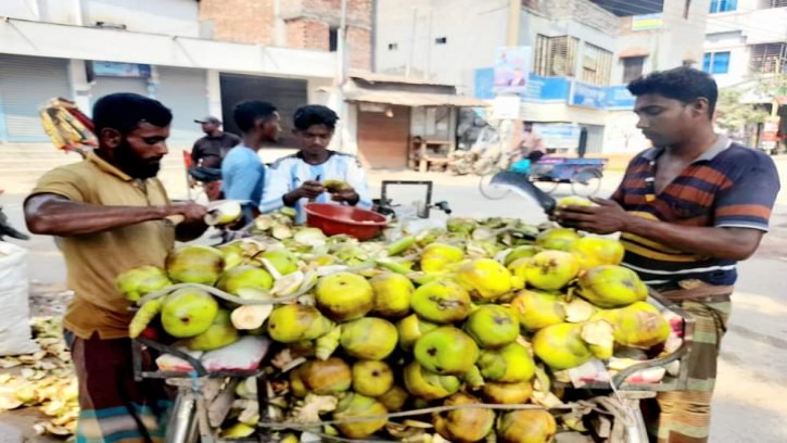 গোবিন্দগঞ্জে প্রচন্ড গরমে বেড়েছে তাল শাঁসের চাহিদা