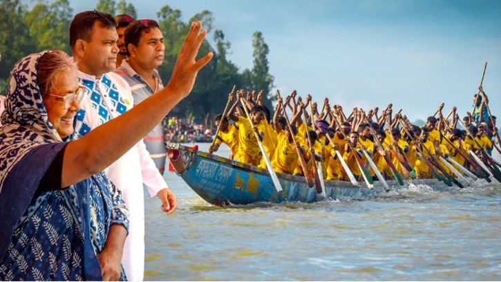 ব্রহ্মপুত্র নদে দু’দিনব্যাপী ঐতিহ্যের নৌকা বাইচ