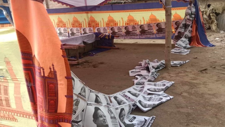 শিবগঞ্জে নৌকার অফিসে আগুন, ভাংচুর