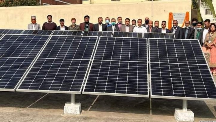 পাচঁ কিলোওয়াট পিক অন গ্রীড সোলার সিষ্টেমের উদ্বোধন