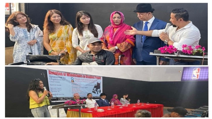 নেপালে হুইলচেয়ার বিতরণ করেন ফেনীর জাহাঙ্গীর ফিরোজ