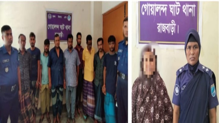 গোয়ালন্দে পুলিশের অভিযানে নারীসহ ১২জন আসামি গ্রেপ্তার