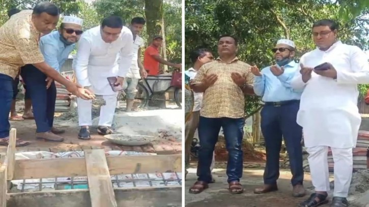 গোয়ালন্দে পুকুরের ঘাটলা তৈরির কাজ উদ্বোধন